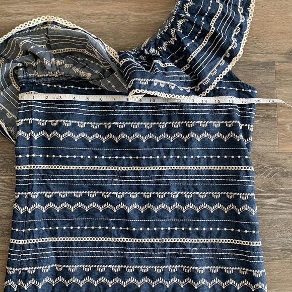 Parker One shoulder ruffle sleeveless knee length sheath dress sz med - Picture 8 of 13